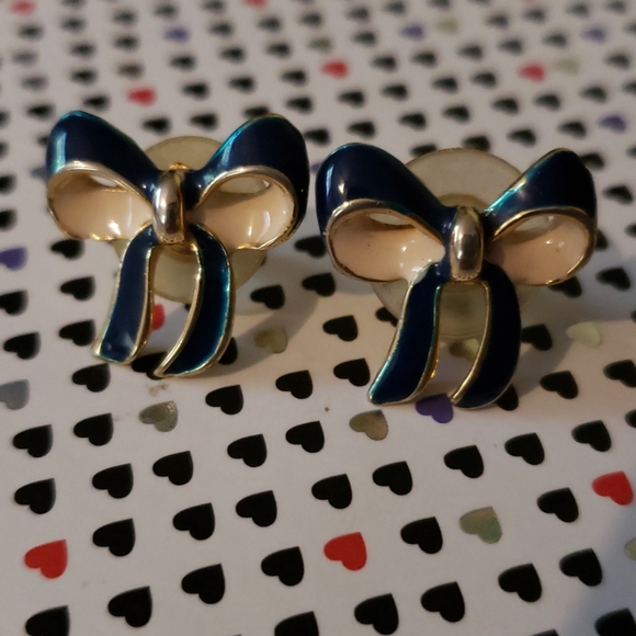 Jewelry - *SOLD* Elegant Blue Bow Earrings